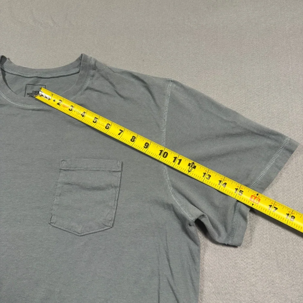 The North Face Mens XL Short Sleeve Pocket T-Shirt Faded Blue Slate Gray Tee